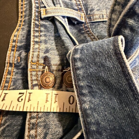 Abercrombie & Fitch A&F Mom Jeans 28 (6R) | High Rise Tie Waist Denim Fray Hem - Picture 7 of 10